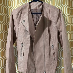 Blush, Faux suede moto jacket